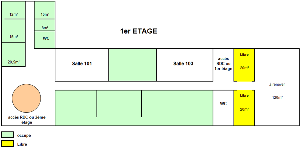 Plan des bureaux à louer Etage Centre des entrepreneurs Abbeville