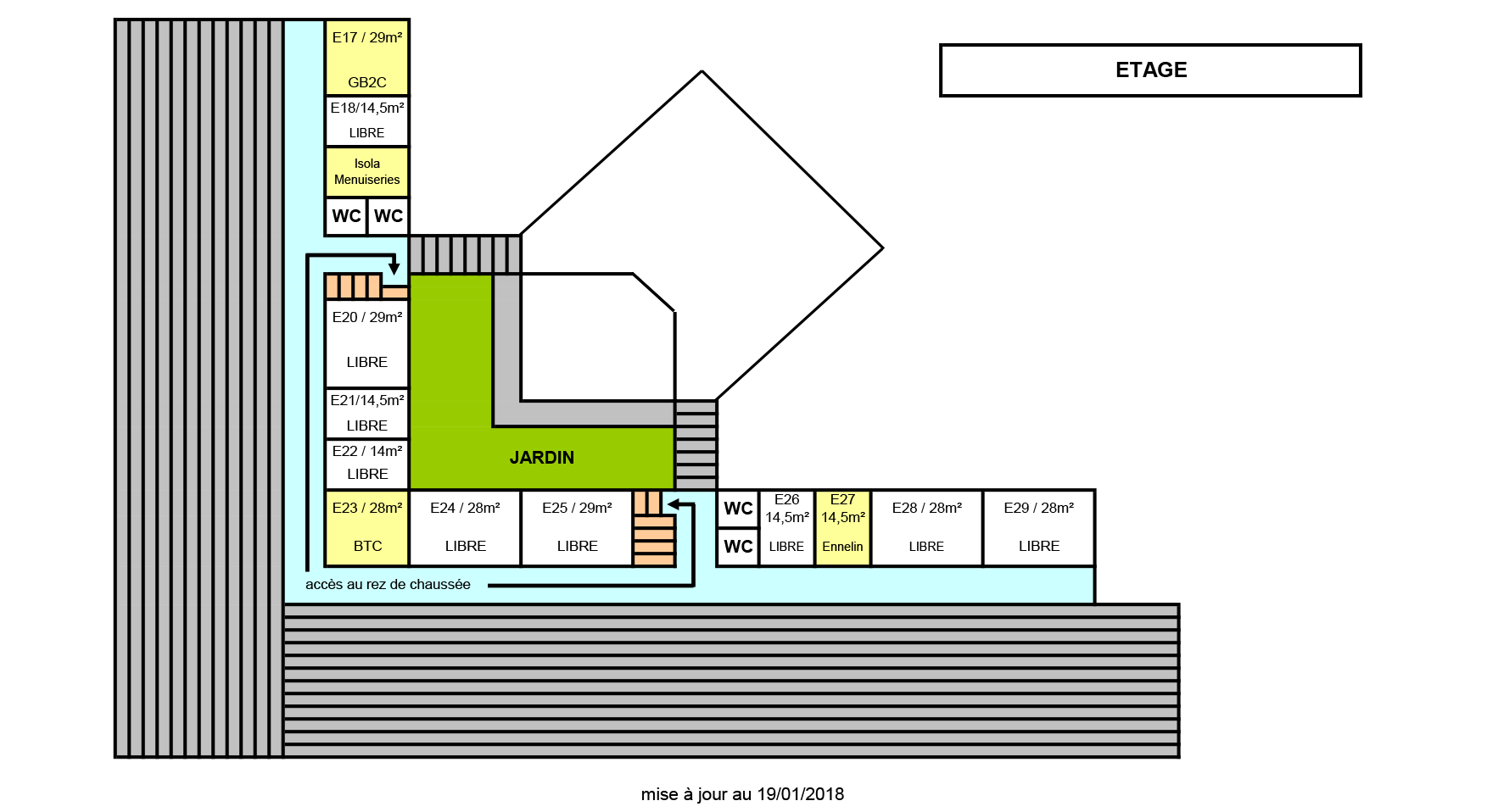 plan étage pépinière d'entreprises Abbeville